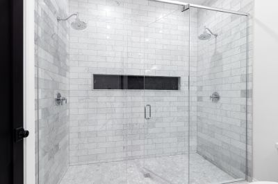 Corner Shower with LED Lighting